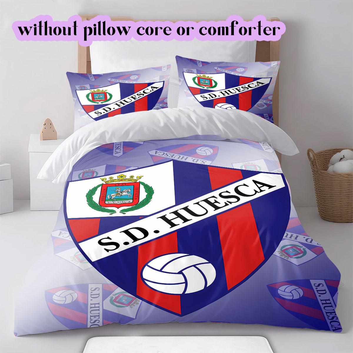 

SD Huesca Spanish football club Pattern Bedding,Quilt Set Quilt Cover Pillowcase Home Birthday Gift (1*duvet cover+2*pillowcase,without core) 135x200cm