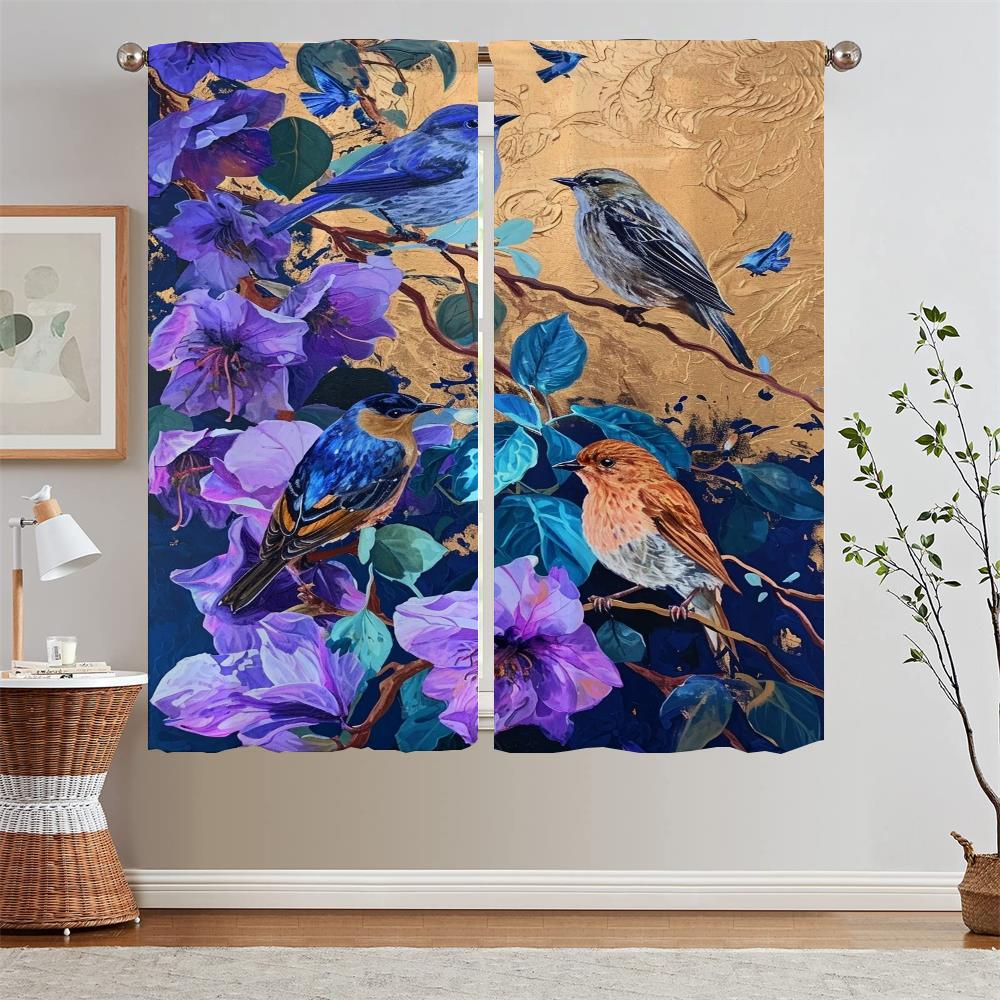 

Шепот птиц и аромат цветов Готовые шторы Дешевые вещи с бесплатной доставкой для дома Карнизы для штор Жалюзи W50xH70cmx2pcs-CL