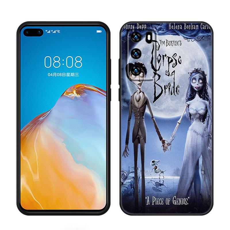 The Corpse Bride Black Silicone Phone Case For Huawei P10 P20 P30 P40 Lite P50 P60 Art P50E P Smart Z 2018 2020 2021 Pro 2019