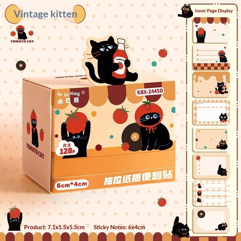 1Box High Quality Puppy/Kitten Sticky Notes Pull-Out Full Adhesive Marking Notepad Memo Stickers Students