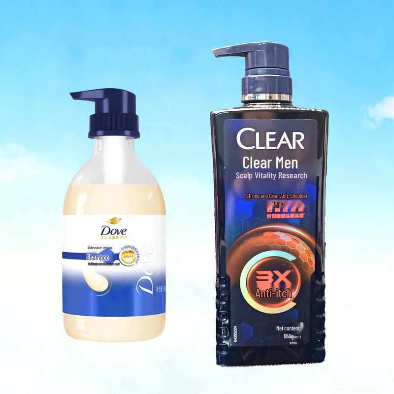 Dove & Clear Men s Shampoo Duo Pack