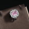 925 Sterling Silver Sweet Light Luxury Fashion Pink Crystal Zircon Ring Birthday Wedding Anniversary Anniversary Party Gift