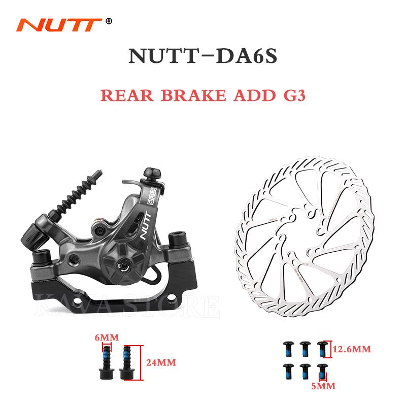 NUTT DA6S Horský Kolo Dvoupístkový Třmen Kotoučové Brzdy 160mm Kotouč Mechanické Tažení Lankem Kotoučová Brzda Skútr Díly na Kolo