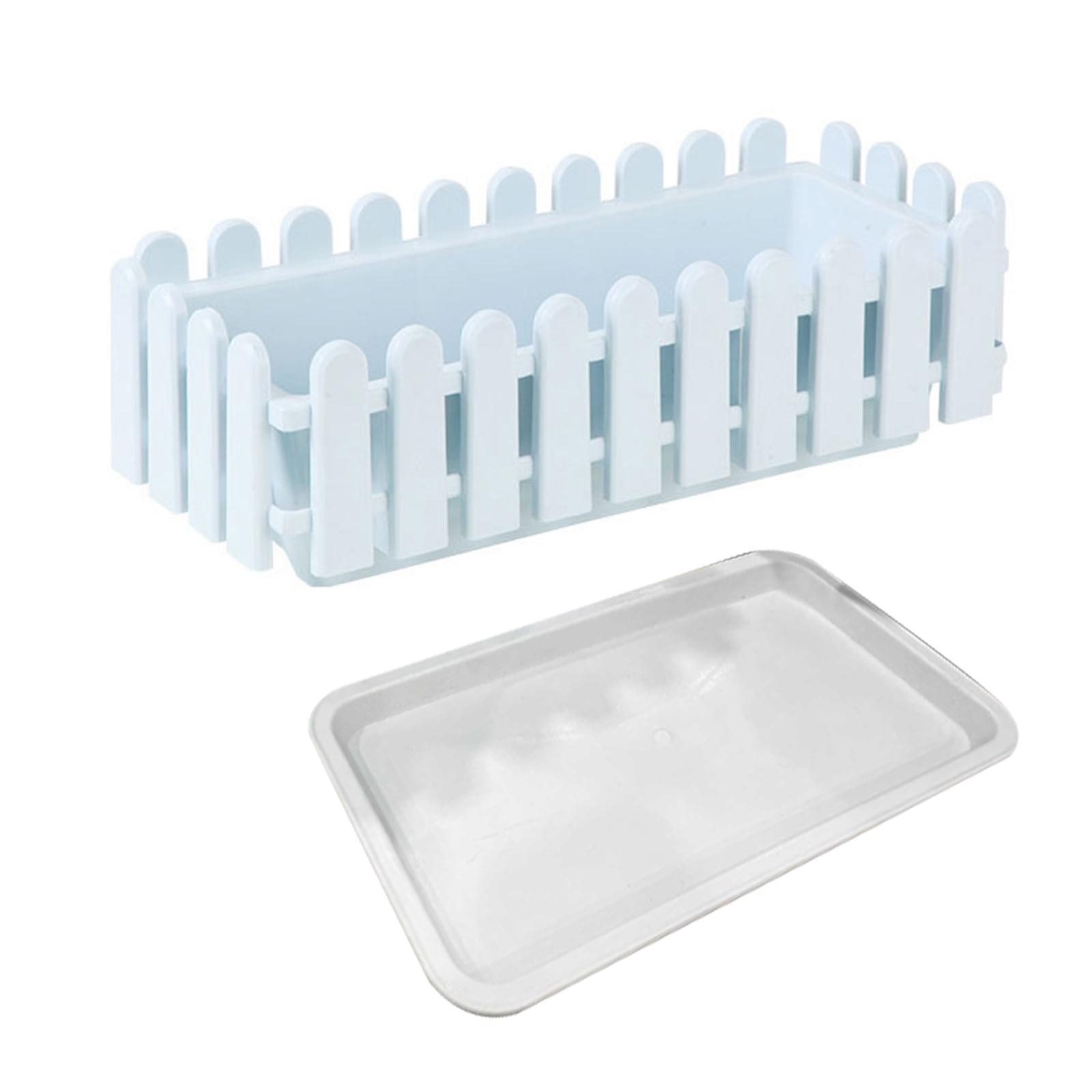 Fence Garden Fence Rectangular Plastic Vegetable Flower Slot Large Thickened Resin Hydrophilic Fence Basin Accessories белый