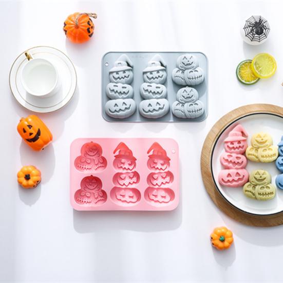 Silikonová forma na pečení dýně 3D formy na dorty Halloweenská tématika Forma na muffiny Forma na horkou čokoládu Forma na výrobu mýdla a svíček