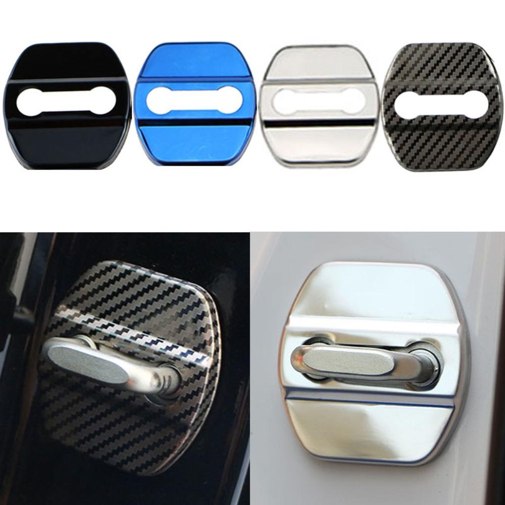 4Pcs Car Door Lock Cover Trim Case for Nissan Almera Juke Sentra Tiida X-Trail Rogue New Sunny Kicks Protector Accessories