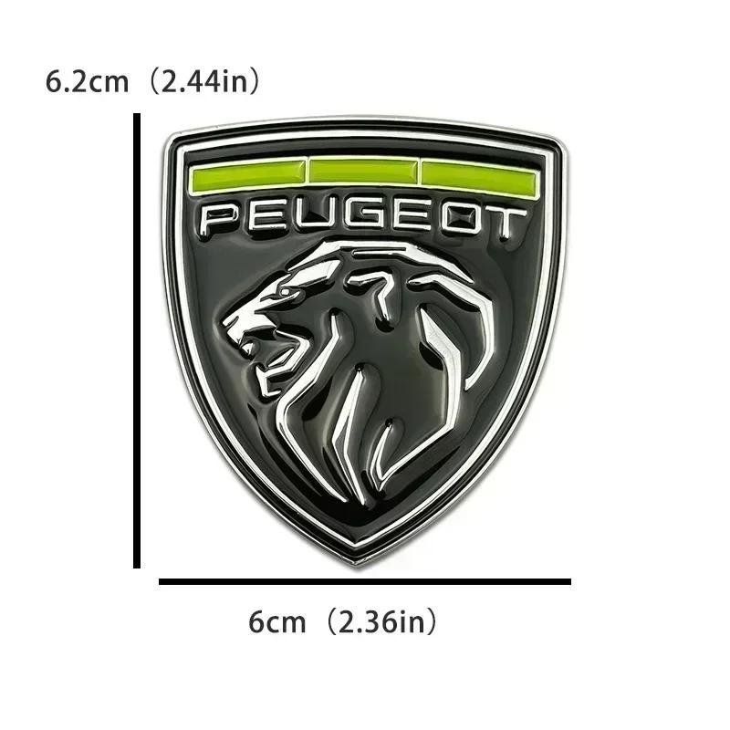 6.2x6cm Metal Car Fender Side Emblem Rear Trunk Badge Sticker for Peugeot 206 207 208 301 508 308 407 5008 2008 4008 ZI 106 107 108