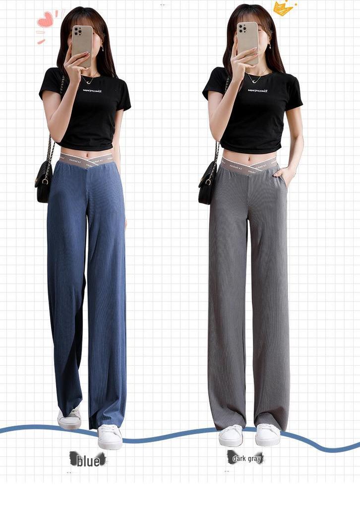 2026 New Thin Ice Silk Wide-Leg Maternity Pants - Summer & Spring