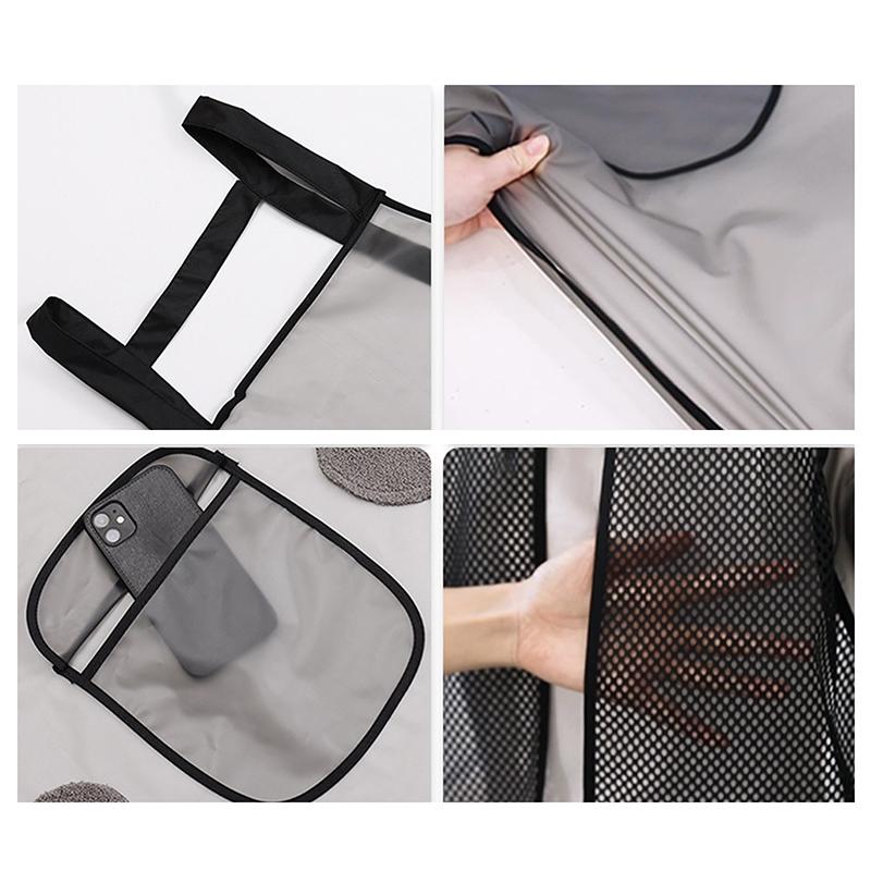 Tablier de Cuisine Imperméable Ménager Tpu Résistant à l'Huile Tablier de Travail Noir Transparent Anti-Salissure Tabliers de Nettoyage