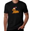 Santa Hat Dachshund TShirt Basic Solid Color Casual Tee Shirt