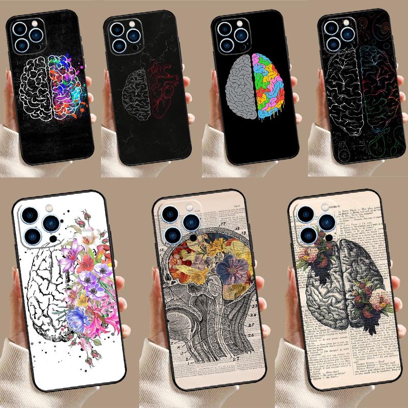 Brain Art Case For iPhone 17 Pro Max 16 15 14 12 11 13 Pro Max Plus 12 13 Mini 16e 17 Air Back Cover