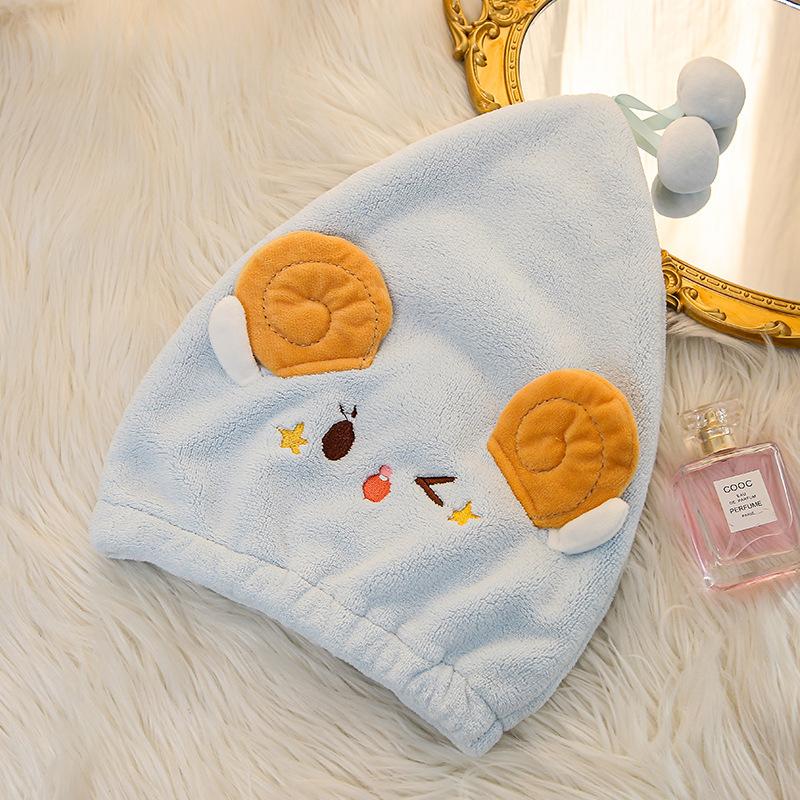 Cartoon Shepherd Star Dry Hair Cap Micron Yarn Princess Cap Coral Fleece Absorbent Dry Hair Towel