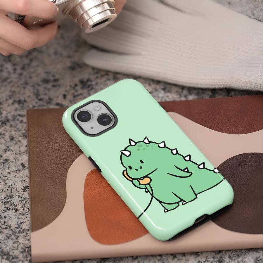 Couple Little Dinosaurs Phone Case for Apple iPhone 17 16e 12 15 16 XS XR 13 Pro Max 14 Plus Air 11 Soft Cover Capa
