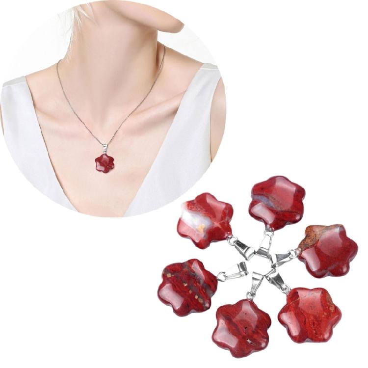 Artistic Crafted Flower Crystal Pendant Set Natural Stone Flower Pendant Charm For Handmade Jewelry And Necklace