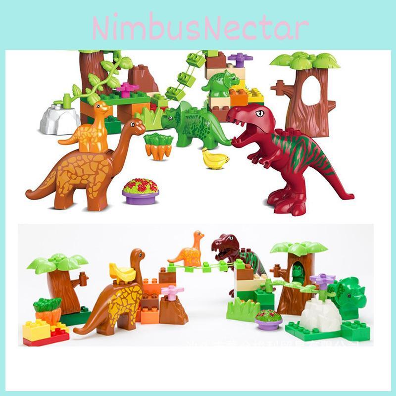 40 Stück Dinosaurier-Paradies Themenmontage-Baustein-Set Kinder Puzzlespielzeug für kreative Kinder