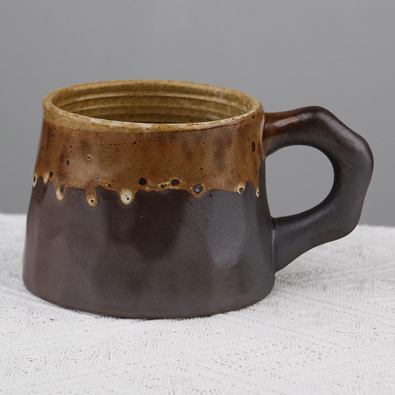 Retro Ceramic Cup and Saucer Set - Niche Design Creative Coffee Mug