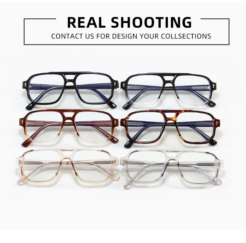 Trendy Unisex Anti-Blue Light Flat Lens Glasses - Simple High-Grade Style