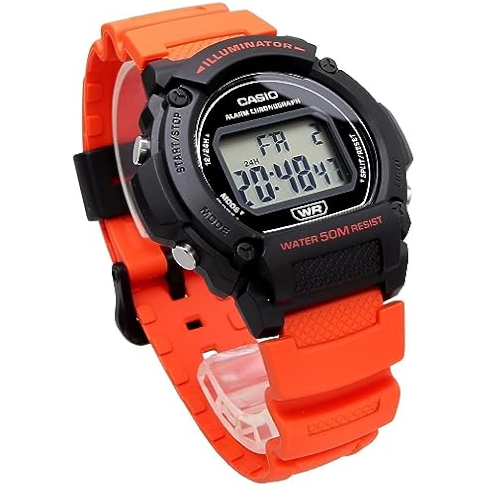 Casio CASIO Standard Digital Watch W-219H-4AV Men's Cheap Casio Chipukashi Orange Overseas Mode...