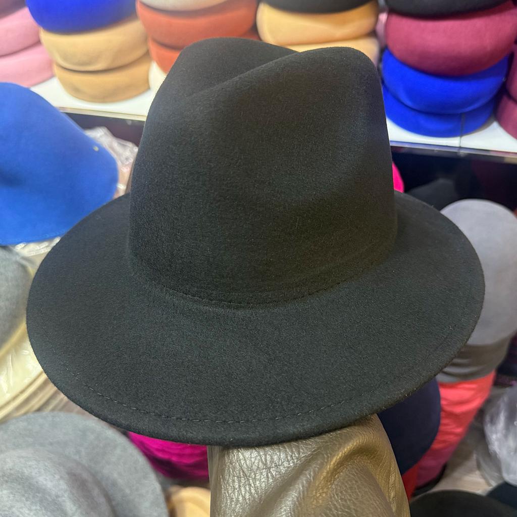 Classic British Autumn Winter Retro Grey Wool Felt Hat Men Women Keep Warm Fashion Panama Jazz Hat High-quality Chapeau Femme