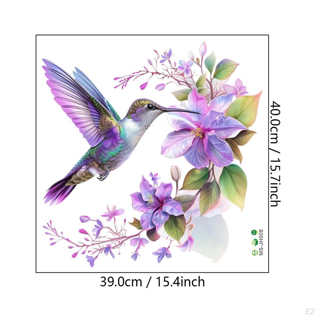 Hummingbird Flower Wall Sticker Decal PVC Wallpaper Waterproof Art Decor Mural for Dining