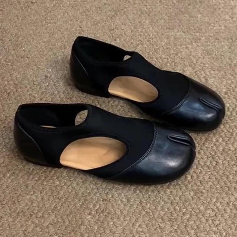 Inner Heightening Version~ French Niche Split-toe Shoes Hollow Sandals Women's New Summer Versatile Mary Jane Single Shoes