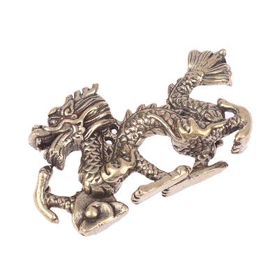 1Pc Sternzeichen Drache Statue Figurine Reichtum Messing Dekor Wohlstand Chinesischen Stil Drache Glück Tier Fengshui Vintage Ornament