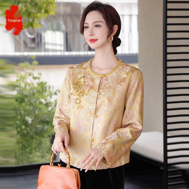 Elegant Chinese Style Spring Jacket for Middle-Aged Women
