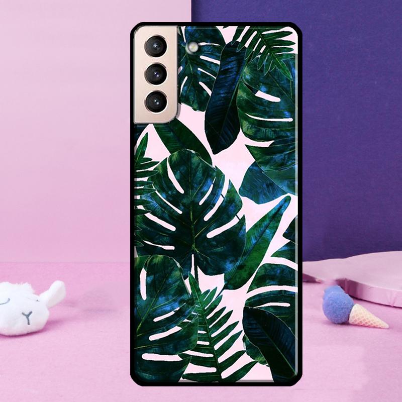 Tropical Monstera Leaves Phone Case For Samsung Galaxy S25 Ultra S24 Ultra S9 S10 S20 S21 S22 Plus S23 S24 FE Cover