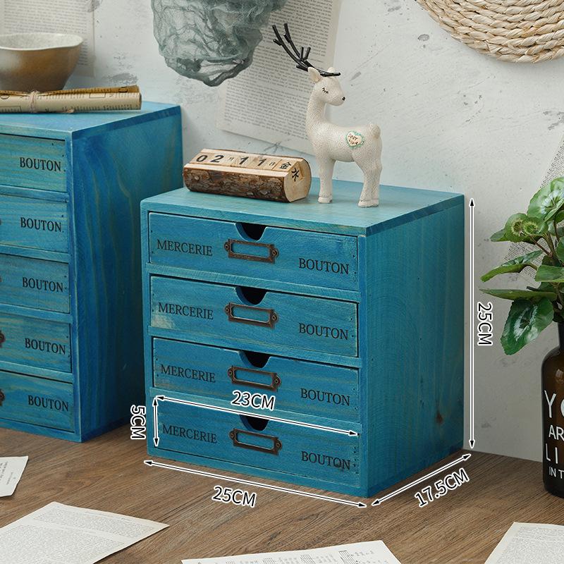 Wooden computer heightening rack office desktop storage organizing cabinet wooden box drawer cosmetic storage box wooden box
