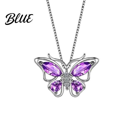 Butterfly Necklace Earring Set 1 Jewelry Sparkling Rhinestones Inlaid Pendant