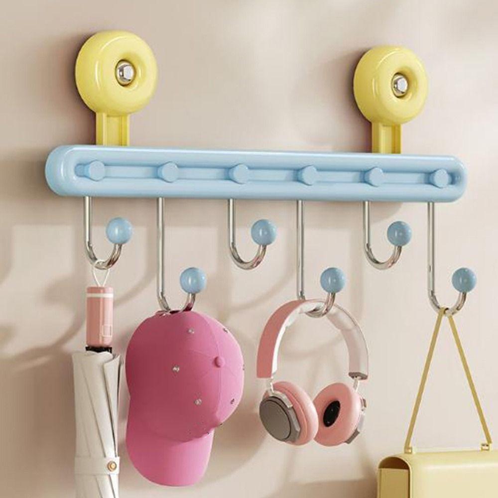 

Мощный вакуумный крючок для одежды за дверью, дофаминовый крючок для хранения на кухне, крючки для полотенец в ванной, ключ Blue 5 Hooks