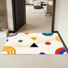 Modern Geometric Door Mat, Abstract Colorful Entrance Rug, Non-Slip Floor Mat for Home, Living Room, Hallway Decor
