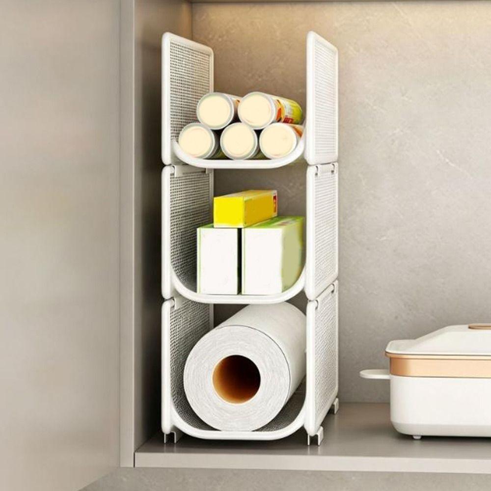 Multi-Layer Plastic Wrap Storage Rack Large Capacity Vertical Storage Rack for Kitchen