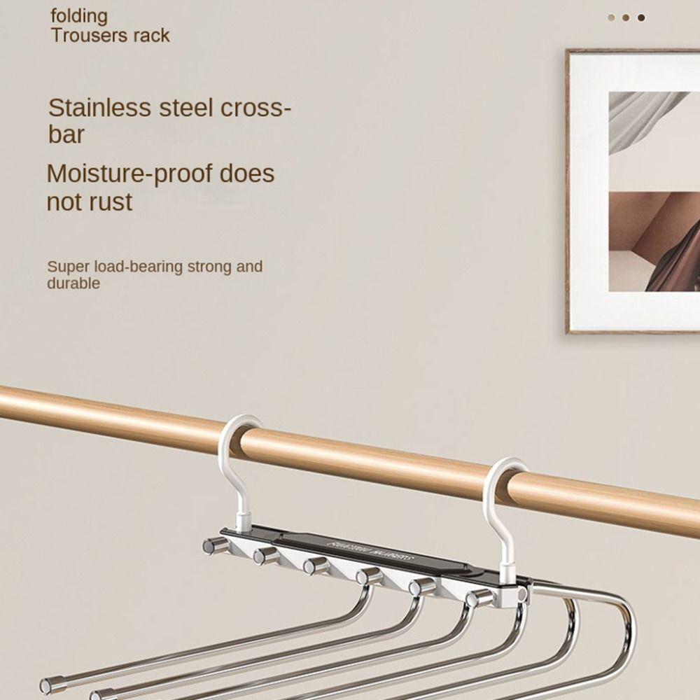 Folding Magic Trousers Rack Multi-layer Clothes Drying Rack Pants Rack  Clothes