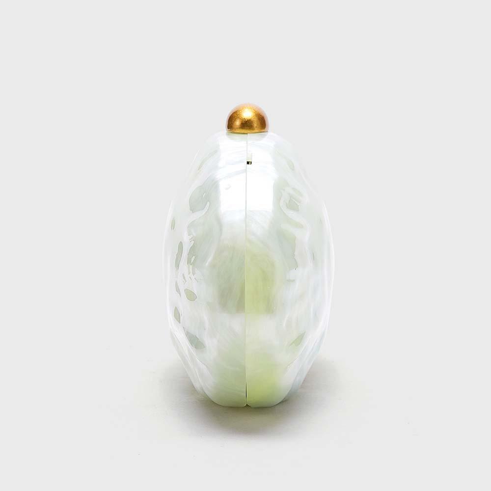 New Acrylic Oval Shell Shoulder Bag for Women Fashionable Chain Crossbody Evening Clutch Purse