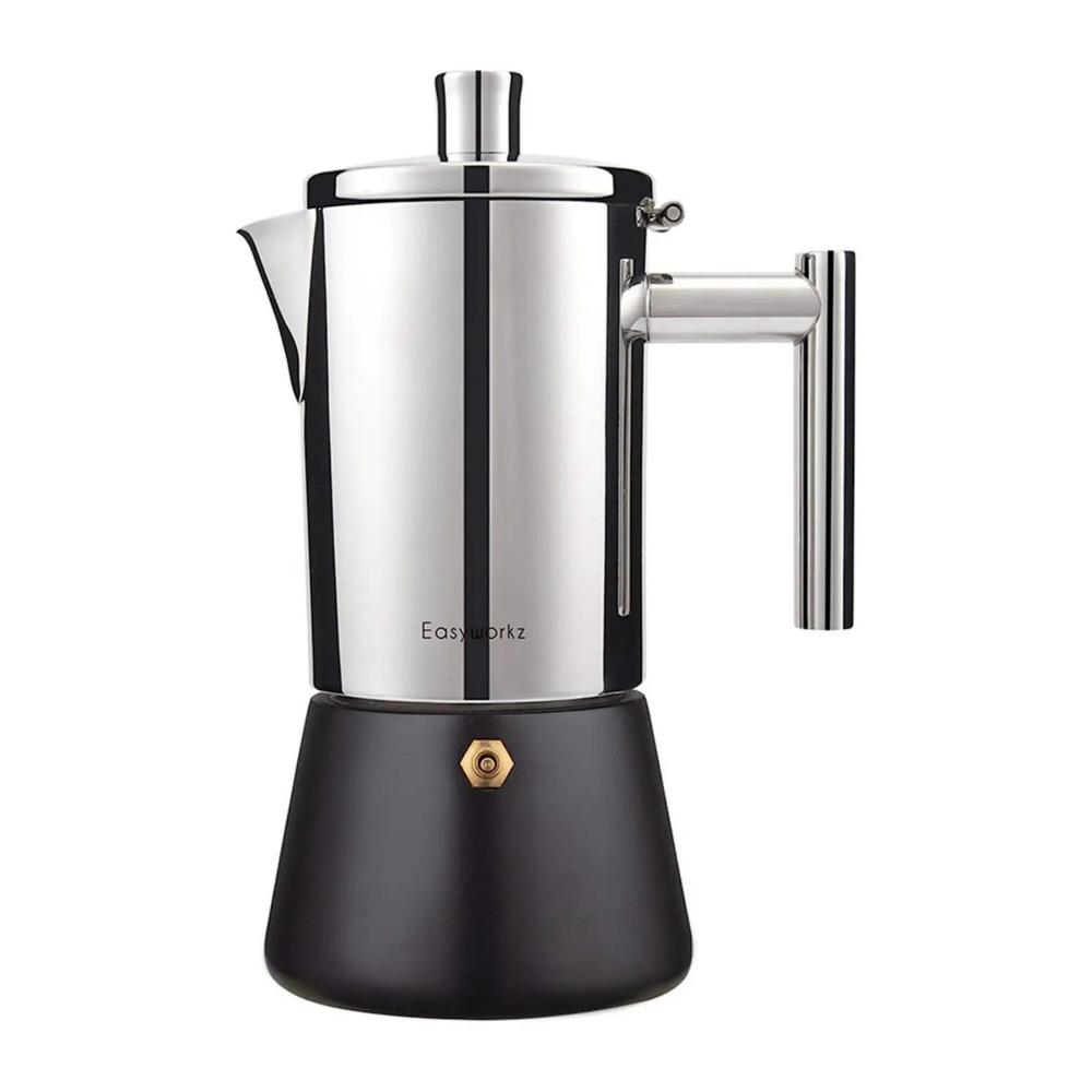 

Easyworkz Diego Stovetop Espresso Maker из нержавеющей стали итальянская кофемашина Maker 4Cup 6.8 oz индукционная гейзерная кофеварка