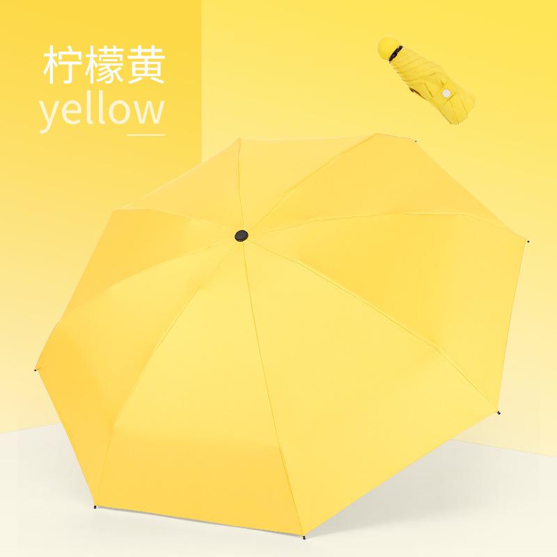 Titanium silver glue parasol folding umbrella vinyl sunscreen 50% off 8 bone mini sun umbrella