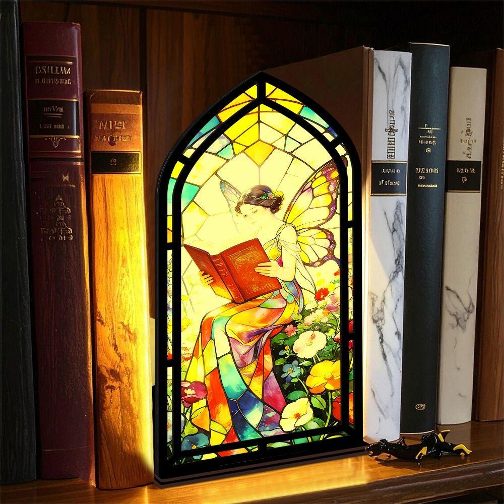 Gothic Arch Design Book Nook Acrylic Tabletop Holder Light-transmitting Table Setting  Living Room
