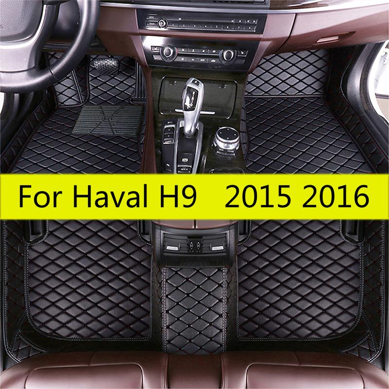 5 Seats Car Floor Mats Fits For Haval H9 2015 2016  Auto Leather Carpet Pads Vehicle Front Rear Row Full Set Foot Mat Rugs
