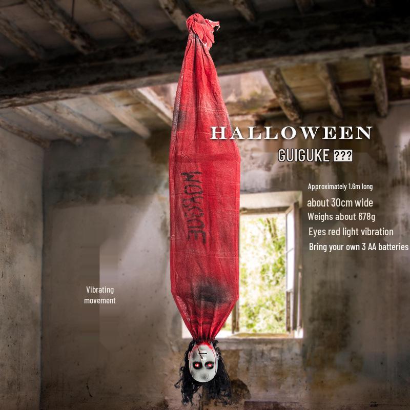 Haunted House Upside Down Reaper Skeleton Decor Props