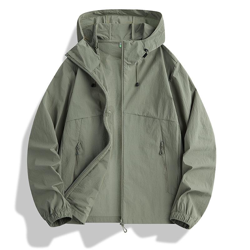8808 Mountain-Style Couples  Ice Silk UV Protection Hooded Jacket UPF50+ 2XL (150-165 lbs)