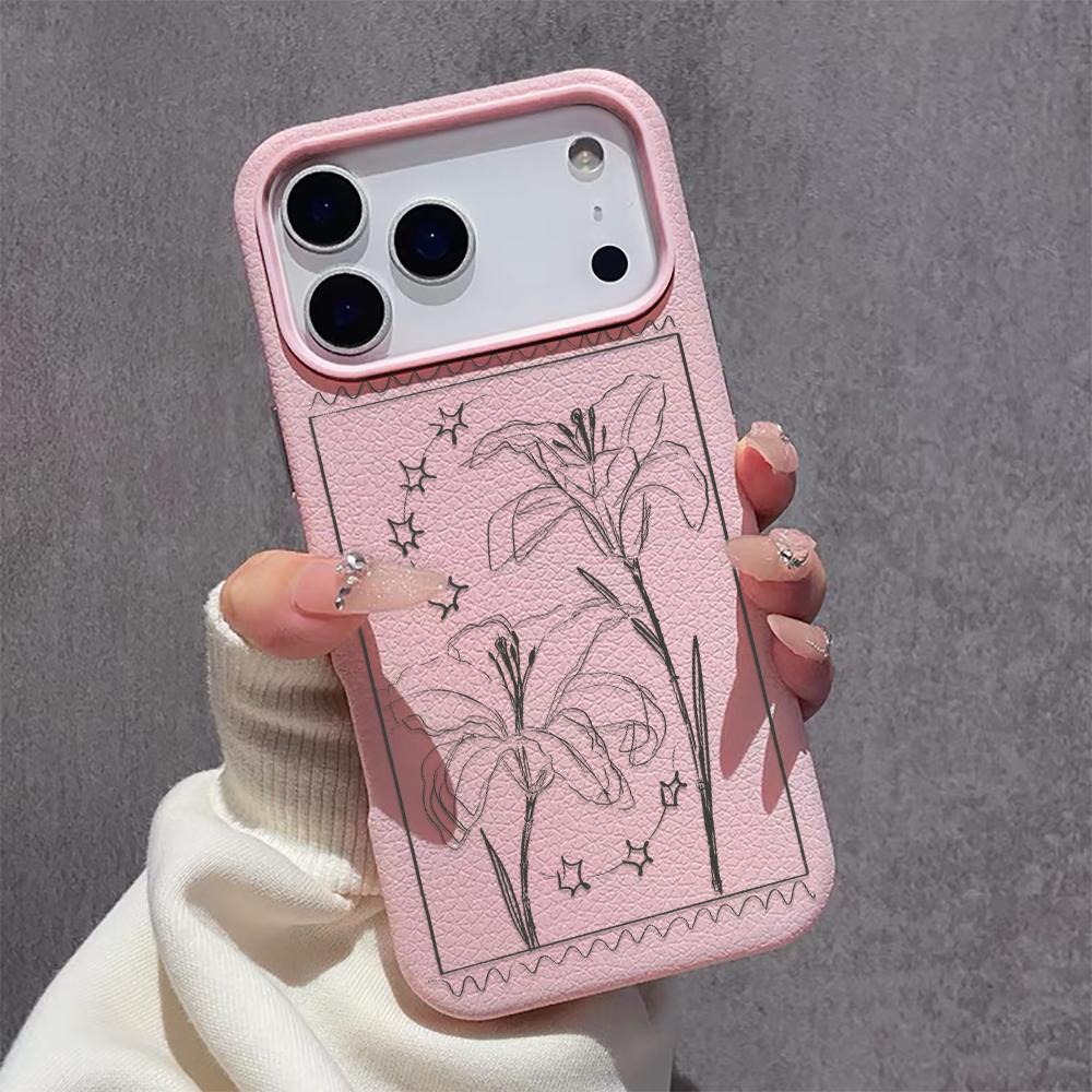Hand-painted Lily Phone Case For IPhone 17 Pro 13 Funda IPhone 11 14 15 16 Pro Max 12 15 Plus 15pro 13 Silicone Soft Cover Case