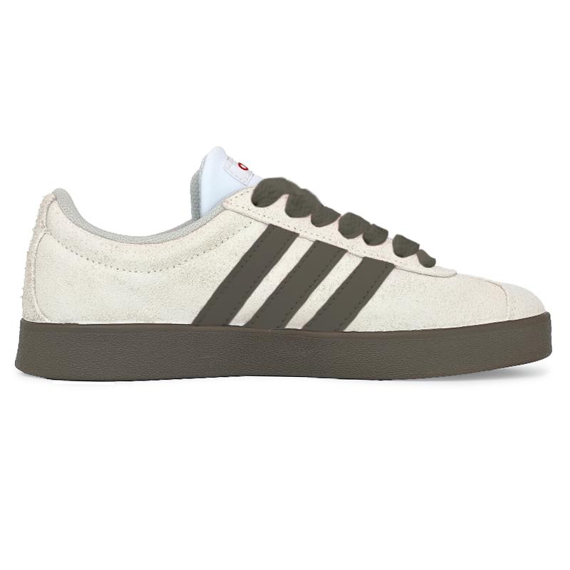 Adidas VL COURT 2.0 Abrasion Resistant Low top Skateboard Shoes Unisex Beige Brown HQ1802(Team562-)