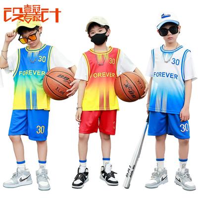Children'S Jersey Basketball Jersey Summer Short-Sleeved Performance Jersey Children'S Suit Student Game Training Shirt Children'S No. 23