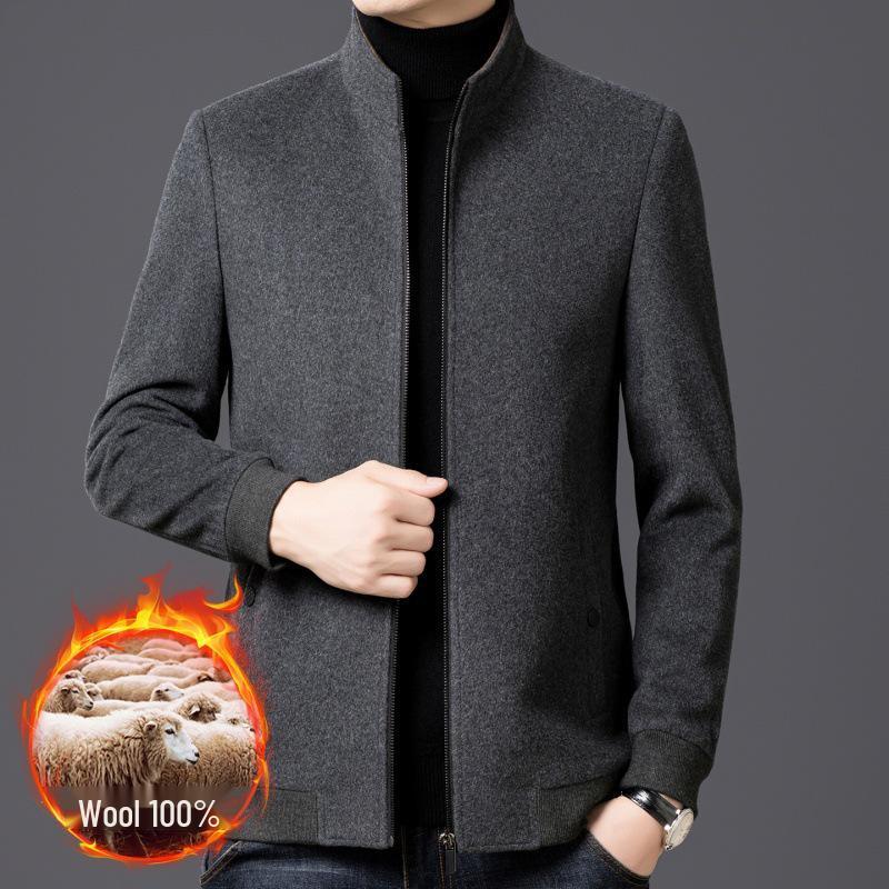 Hengyuanxiang Men's 100% Wool Double-Sided Short Coat - 2025 Autumn/Winter Edition