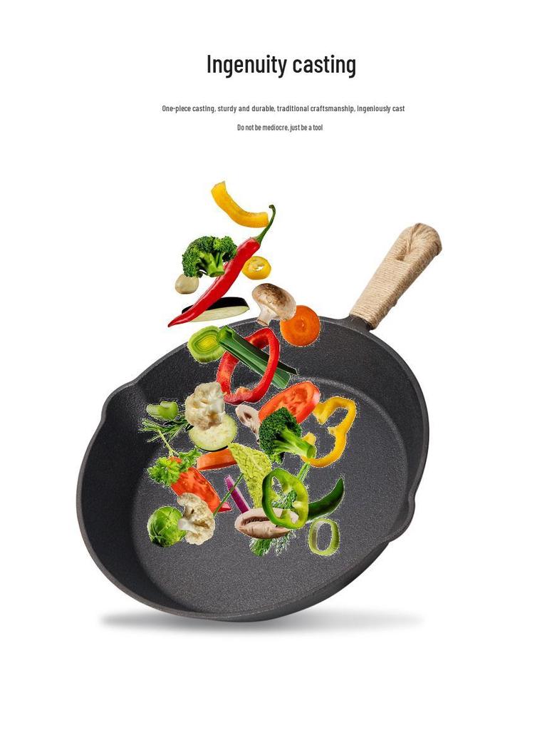 Utendørs Støpejern Non-stick Stekepanne for Camping, Piknik, Barbecue og Biff.