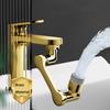 Brass Material Universal 1080 °Swivel Robotic Arm Swivel Extension Faucet Aerator Kitchen Sink Faucet Extender 2Water Flow Mode