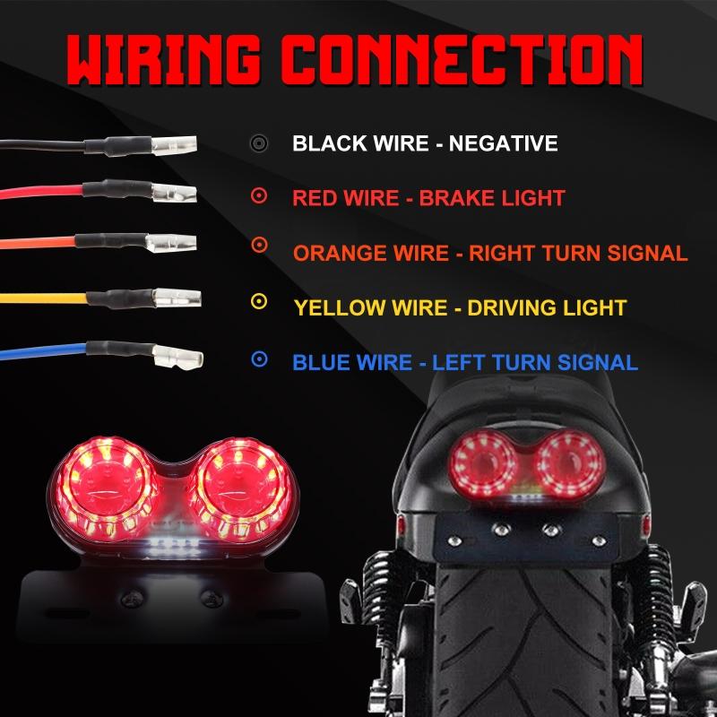 Universal Motorcycle Tail Signal Light LED Rear Brake Lamp Modification Indicator Motorbike