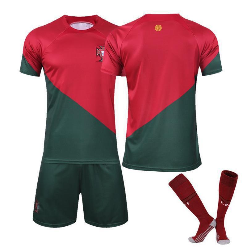 2223 Portugal Home 7 Away C Ronaldo Football Uniform National Team Short-sleeved World Cup Set
