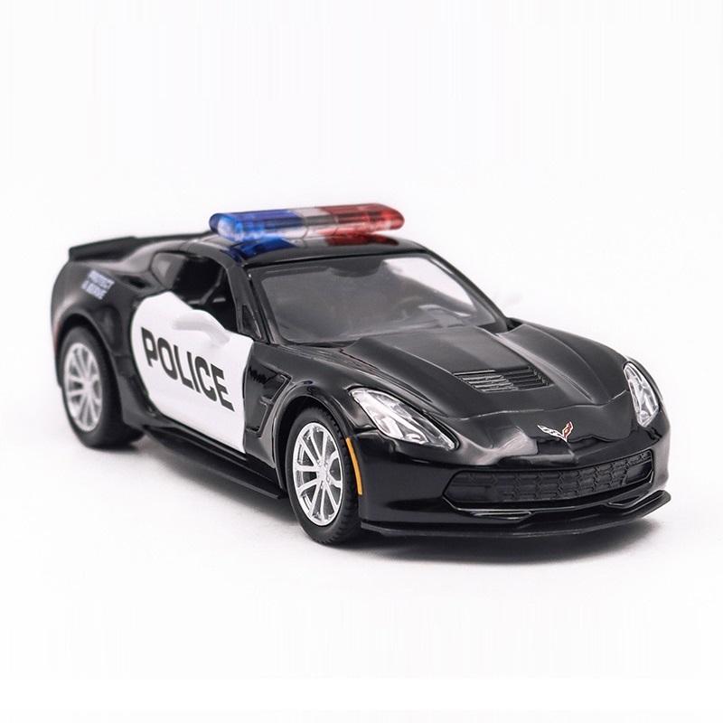 Chevrolet Corvette C7 Grand Sport Simulation Diecast & Toy Vehicle Pull Back Car & Doors Open RMZ City 1:36 Alloy Supercar Model